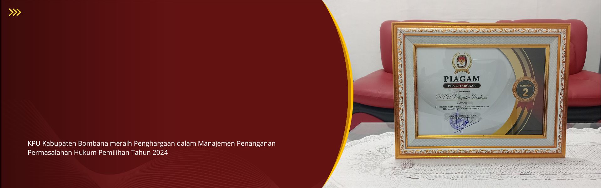 Penghargaan KPU Kabupaten/Kota Manajemen Penanganan Permasalahan Hukum Pemilihan Tahun 2024