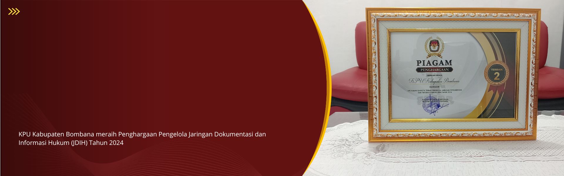 Penghargaan KPU Kabupaten/Kota Pengelola Jaringan Dokumentasi dan Informasi Hukum (JDIH) Tahun 2024