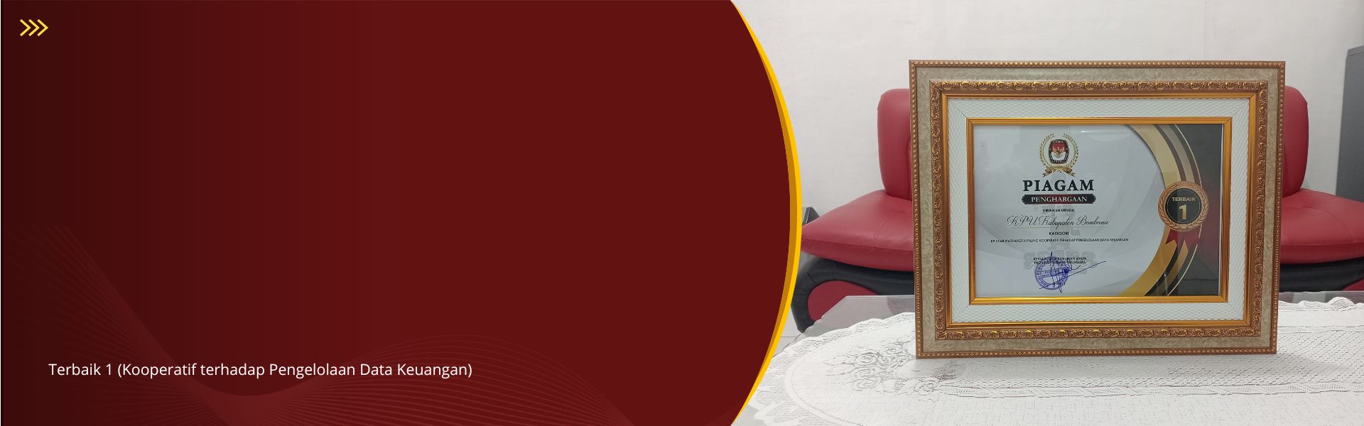Penghargaan KPU Kabupaten/Kota paling Kooperatif terhadap Pengelolaan Data Keuangan